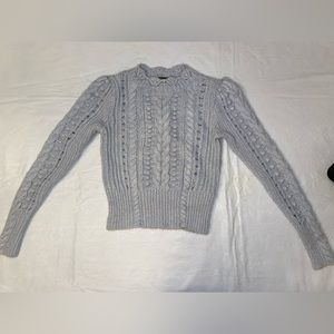 Club Monaco textured knit wool blend blue sweater top